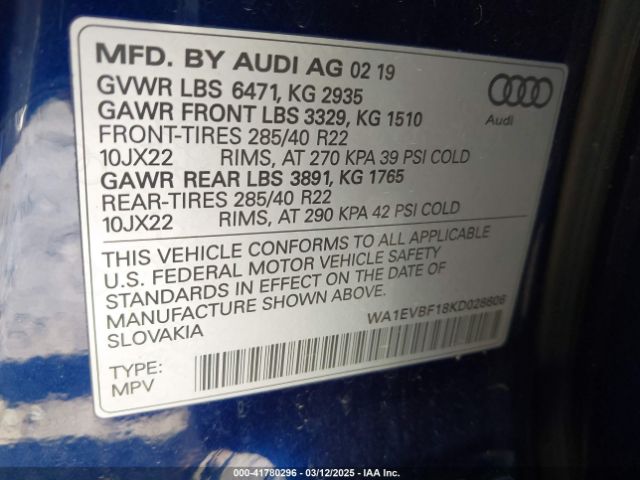 WA1EVBF18KD028606 Audi Q8 55 Premium