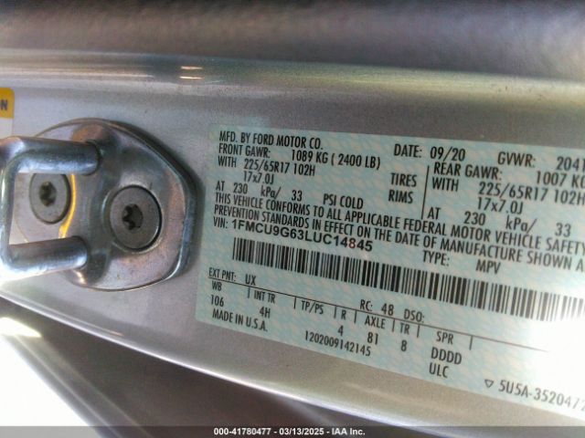 1FMCU9G63LUC14845 Ford ESCAPE SE