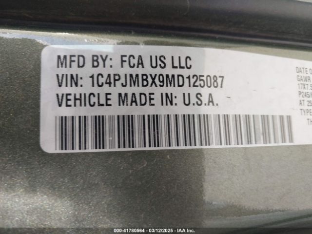 1C4PJMBX9MD125087 Jeep Cherokee Trailhawk 4x4