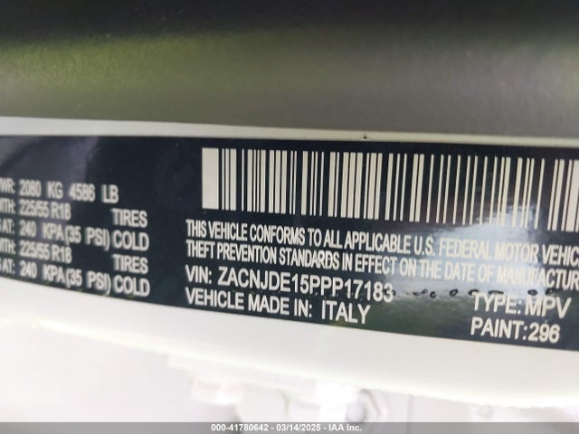 ZACNJDE15PPP17183 Jeep Renegade Altitude 4x4