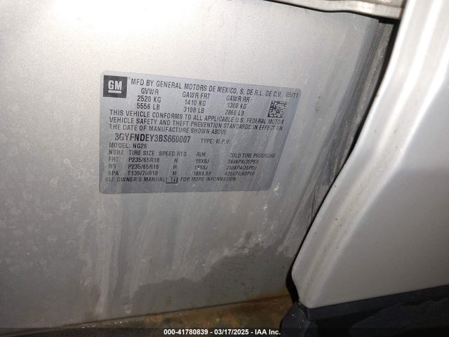 2011 CADILLAC SRX 3GYFNDEY3BS660007 Photo 8
