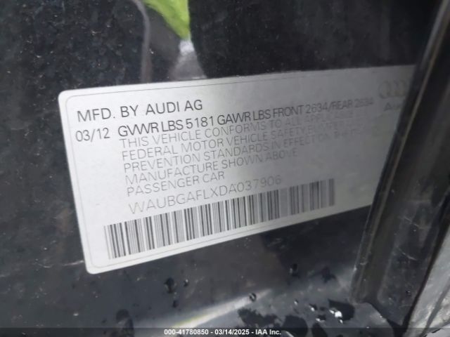 2013 AUDI S4 WAUBGAFLXDA037906 Photo 8