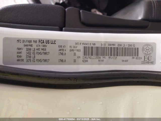 1C4RJFAG1LC125594 Jeep Grand Cherokee Laredo