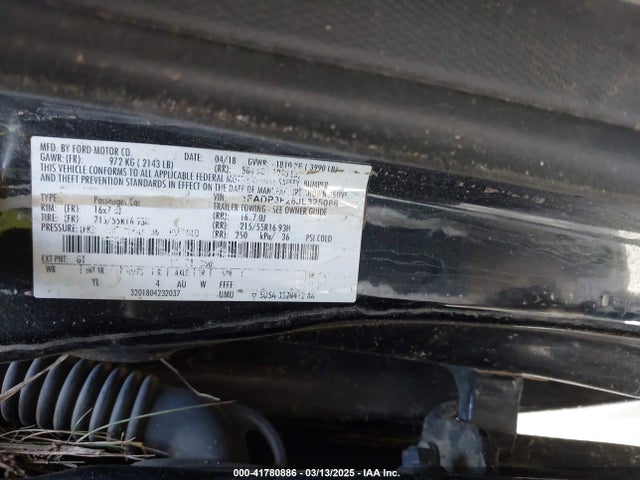 1FADP3F28JL325086 Ford FOCUS SE
