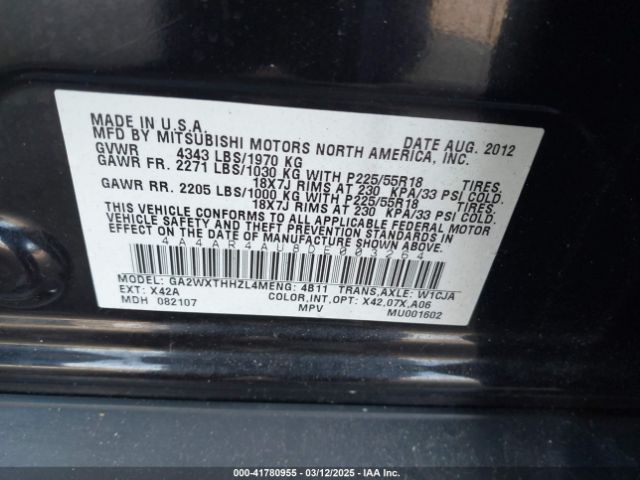 2013 MITSUBISHI OUTLANDER SPORT 4A4AR4AU8DE003264 Photo 8