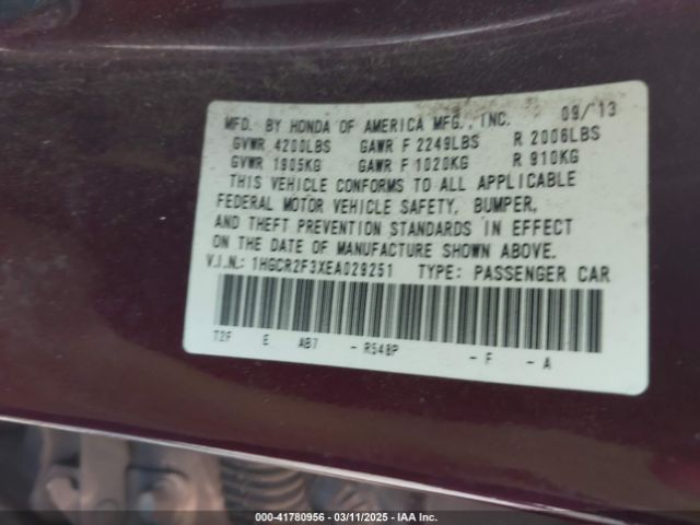 1HGCR2F3XEA029251 Honda ACCORD LX