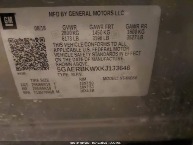 5GAERBKWXKJ133646 Buick Enclave Fwd Essence