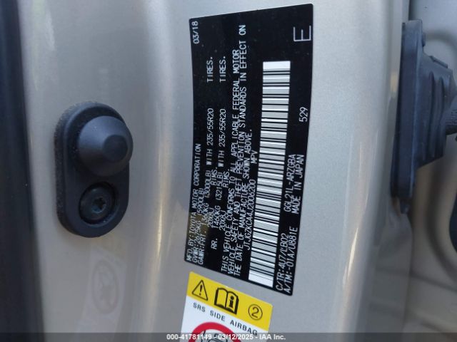 JTJGZKCA4J2006200 Lexus Rx 350l Premium