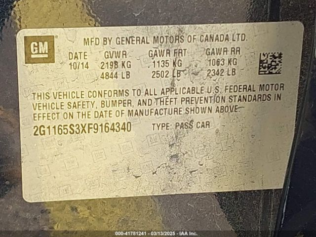 2G1165S3XF9164340 Chevrolet IMPALA 2LZ