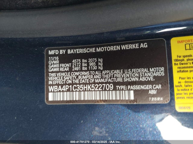 WBA4P1C35HK522709 BMW 440I