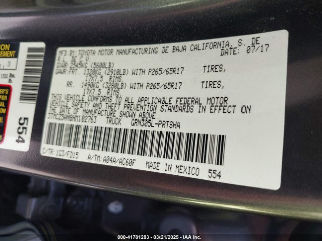 3TMCZ5AN8HM102763 Toyota Tacoma Trd Sport
