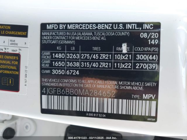 4JGFB6BB0MA284652 Mercedes-Benz Amg Gle 53 4matic