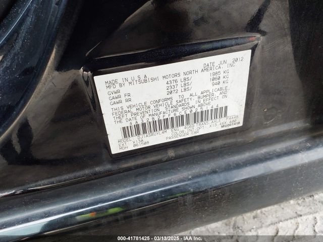 2012 MITSUBISHI GALANT 4A32B2FF6CE025144 Photo 8