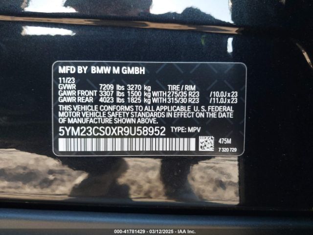 5YM23CS0XR9U58952 BMW Xm