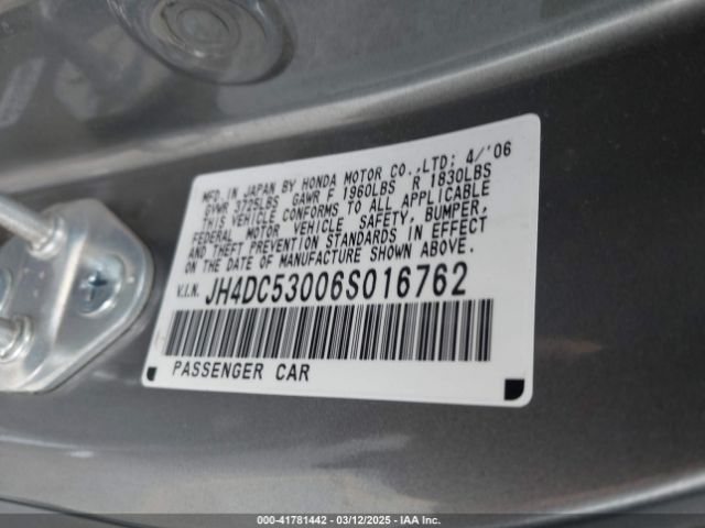 2006 ACURA RSX JH4DC53006S016762 Photo 8