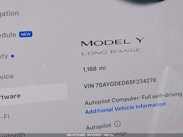 7SAYGDED6SF234278 Tesla Model Y Long Range Dual Motor All-wheel Drive