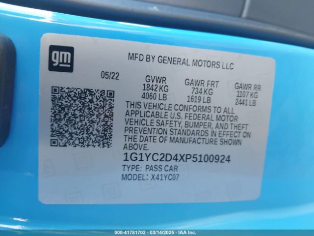 1G1YC2D4XP5100924 Chevrolet Corvette Stingray Rwd  3lt