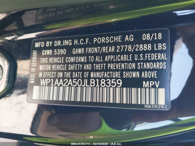 WP1AA2A50JLB18359 Porsche Macan Sport Edition