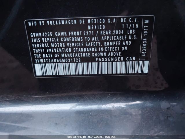 3VW4T7AU5GM031722 Volkswagen Golf Gti Se 4-door
