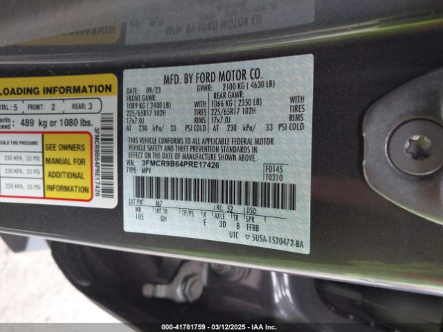 3FMCR9B64PRE17426 Ford Bronco Sport Big Bend