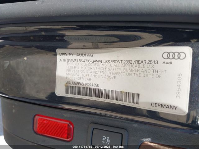 WAUENAF46HN041350 Audi A4 2.0t Premium