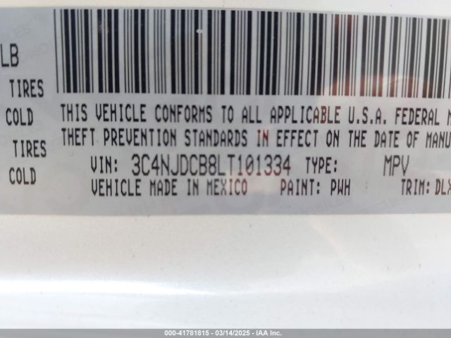 3C4NJDCB8LT101334 Jeep Compass Limited 4x4