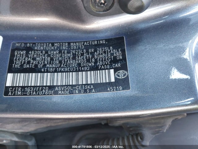 4T1BF1FK9EU311492 Toyota CAMRY SE
