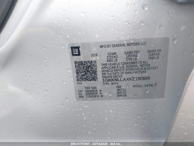 1GKKNLLAXKZ190604 GMC Acadia Sle-2