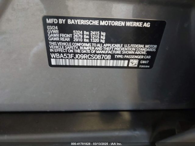 WBA53FJ09RCS08708 BMW 530 I Xdrive