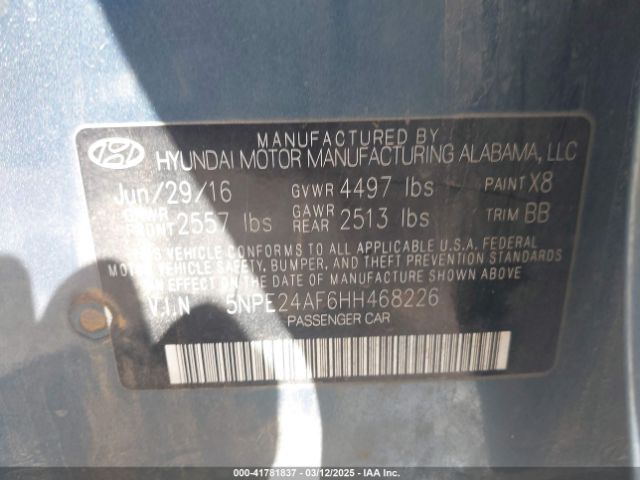 5NPE24AF6HH468226 Hyundai Sonata
