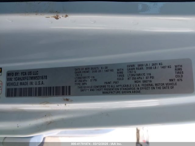 1C4HJXFG7MW531678 Jeep Wrangler Unlimited Rubicon 4x4