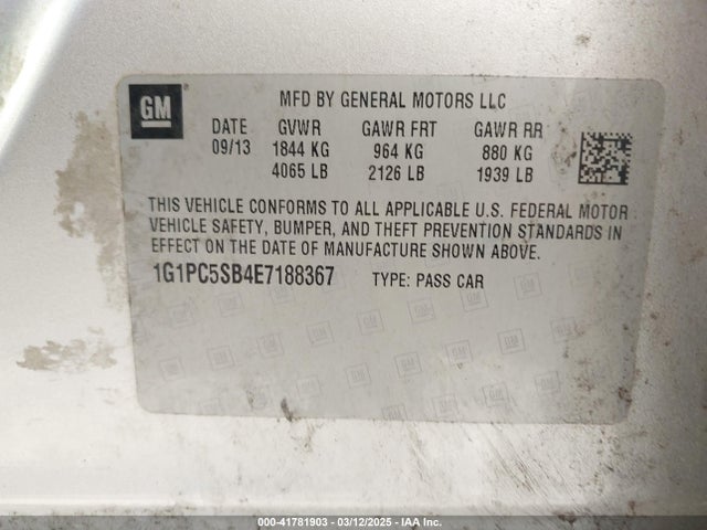 Chevrolet Cruze 1lt Auto 2014 1G1PC5SB4E7188367 Image 9