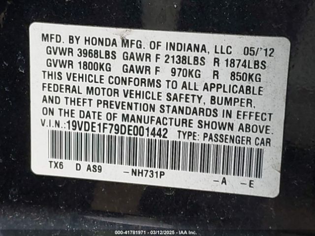 2013 ACURA ILX 19VDE1F79DE001442 Photo 8