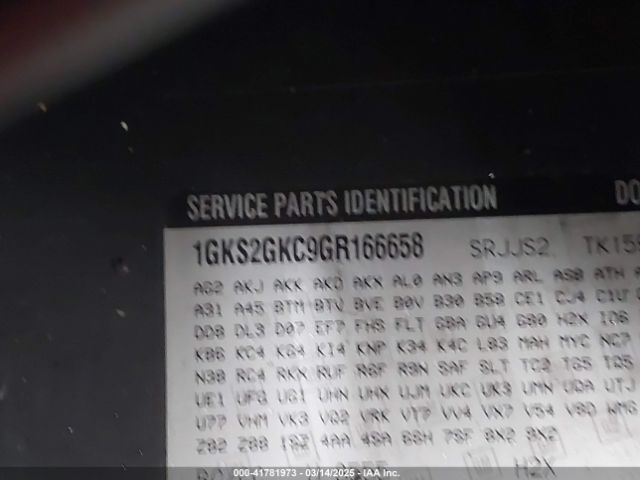1GKS2GKC9GR166658 GMC Yukon Xl Slt
