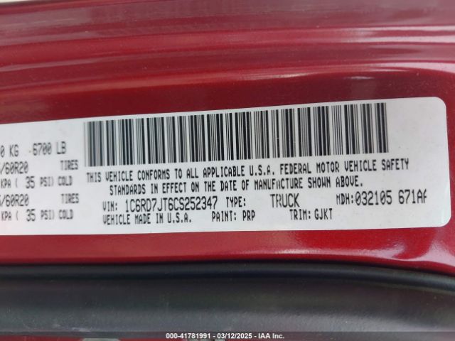 2012 RAM 1500 1C6RD7JT6CS252347 Photo 8