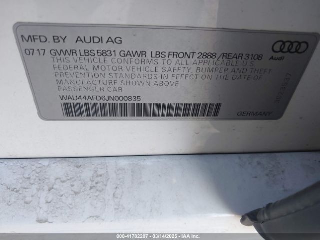 2018 AUDI A8 L WAU44AFD6JN000835 Photo 8