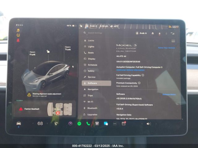 5YJ3E1EB3NF253546 Tesla Model 3 Long Range Dual Motor All-wheel Drive