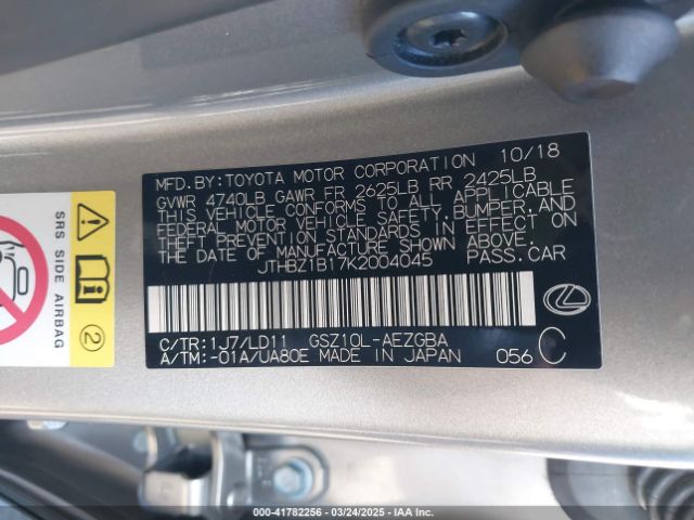 JTHBZ1B17K2004045 Lexus ES 350