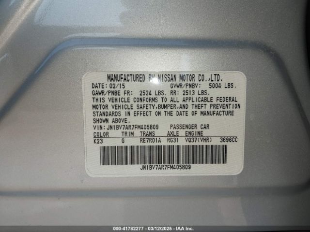 JN1BV7AR7FM405809 Infiniti Q50 Premium