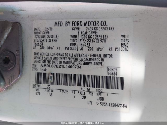 NM0LS7E21L1469734 Ford Transit Connect Xl Cargo Van