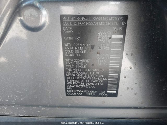 KNMAT2MT6FP579720 Nissan ROGUE S