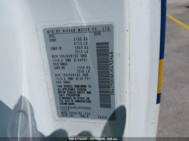 3N6CM0KN2JK695468 Nissan Nv200 S