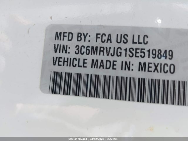 3C6MRVJG1SE519849 RAM Promaster 3500 Cargo Van Tradesman High Roof 159 Wb Ext