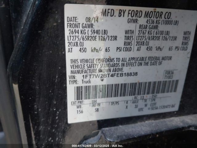 1FT7W2BT4FEB18838 Ford F-250 Lariat