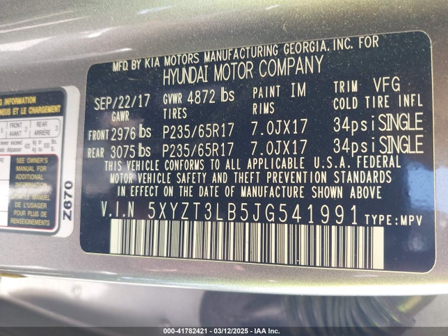 5XYZT3LB5JG541991 Hyundai Santa Fe Sport 2.4l