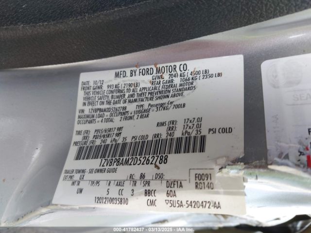2013 FORD MUSTANG 1ZVBP8AM2D5262788 Photo 8