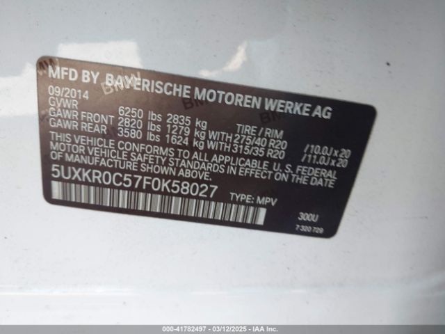 5UXKR0C57F0K58027 BMW X5 Xdrive35i