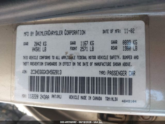 2003 CHRYSLER 300M 2C3HE66GX3H562813 Photo 8