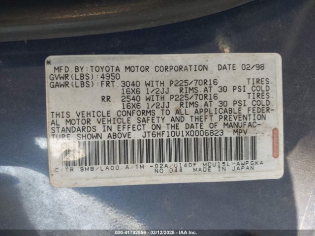 1999 LEXUS RX 300 JT6HF10U1X0006823 Photo 8