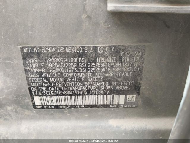 3CZRZ1H58RM741603 Honda Hr-v 2wd Sport/2wd Sport W/o Bsi